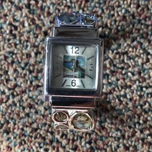 Abalone Faced Cuff Watch